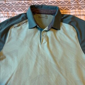 Under Armour Men's Two-Tone Green Polo Shirt